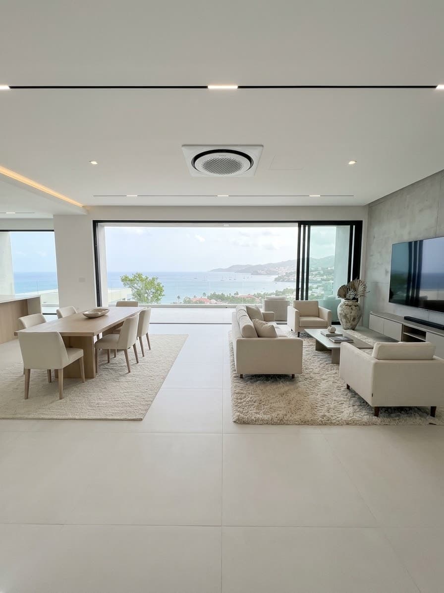 East Wing living room with ocean views